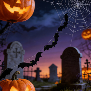 Decoración de Halloween: Guirnalda de murciélagos de fieltro, colgante para fondo, decoración colgante para fiestas y eventos. - Product Image 4