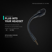 Microphone de remplacement pour casque de jeu Razer BlackShark V3 V3 Pro, détachable, plaqué or, prise à trois pôles, 16 cm, noir