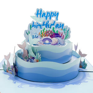 Nuova fornitura 3D Pop-Up torta sirena biglietto <span class=keywords><strong>di</strong></span> <span class=keywords><strong>auguri</strong></span> <span class=keywords><strong>di</strong></span> <span class=keywords><strong>auguri</strong></span> <span class=keywords><strong>di</strong></span> carta <span class=keywords><strong>di</strong></span> <span class=keywords><strong>compleanno</strong></span> con torta dell'oceano - Product Image 3