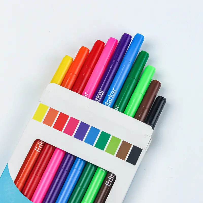Double-side DIY 10Colors Edible Pigment Marker Pen Eco-friendly Biscuit Graffiti Food Coloring Pen Painting Cookie Decoration