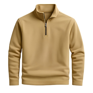 Sudadera extragrande de forro polar con cremallera de un cuarto y acabado de marca privada para marcas minoristas - Product Image 1