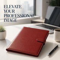 Porte-documents A4 en similicuir personnalisé avec logo, organiseur de documents, bloc-notes et porte-cartes de visite