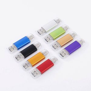 Nouvelle clé USB 2.0 double usage 2-en-1 en plastique 16 Go/32 Go/64 Go/128 Go pour smartphones – Solution de stockage de mémoire 2-en-1 - Product Image 1