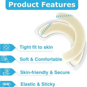 Pansement adhésif élastique hydrocolloïde pour renforcement de la base du sac d'ostomie, pansement hydrocolloïde pour éviter le retrait des bords, élastique - Product Image 3