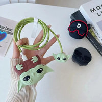 Protector de Cable de Silicona 3D con Diseño de Dibujos Animados, Funda para Cable de Carga de Teléfono, Protector de Cable de 18W 20W