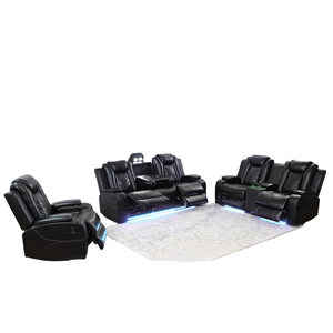 उच्च गुणवत्ता वाले आधुनिक वास्तविक चमड़े के आकार का विस्तार करने योग्य परिवर्तनीय सोफे सेट के साथ सेट लिविंग रूम के लिए वापस टफ्फ्टेड - Product Image 1