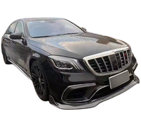 Kit carrosserie compact en fibre de carbone avec lèvre avant LED, aileron arrière, embout d'échappement et spoiler pour Mercedes Benz Classe S W222 – Pièces aérodynamiques