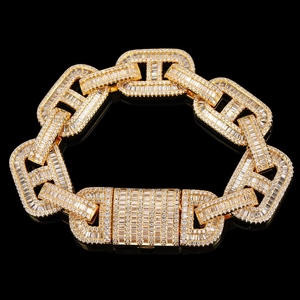 15Mm Mixed <b>Set</b> T Square Zircon Pig Nose Chain Hip Hop Cuban <b>Bracelet</b> Men's Jewelry Customization Tanjing - Product Image 1