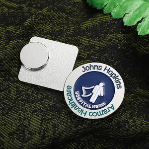 New nam châm kim loại pins tùy chỉnh thiết kế vòng vuông kinh doanh thương hiệu nhân viên pins metalicos Bạc men <span class=keywords><strong>pin</strong></span> phù hiệu với từ tính - Product Image 4