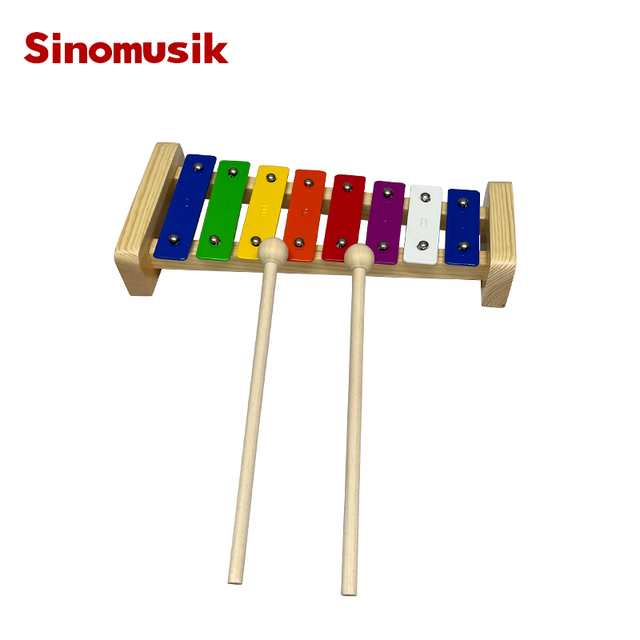 Colorful 8 Tones Hand Knock Wooden Xylophone with Mallets for Kids Percussion Music Instrument Educational Toy