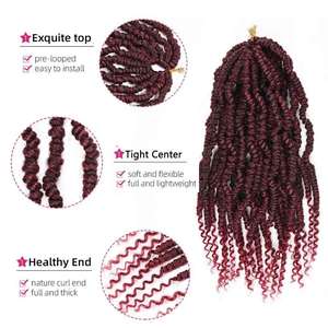 Extensions de cheveux tressés au crochet Bomb Twist Single Weft de 14 pouces avec fibre haute température - Product Image 3