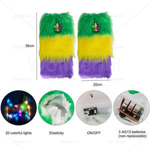Neonglo Neuheit Karneval Bein wärmer Abdeckungen Outfit Frauen Männer Maskerade Zubehör Kostüm Polyester faser Batterie betrieben - Product Image 6