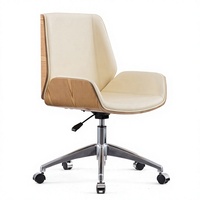 Chaise de bureau de direction en cuir véritable, design moderne, ergonomique, avec structure en aluminium, inclinable et pivotante