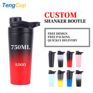 TY 25oz Acero inoxidable 304 Gimnasio Coctelera de metal Botella Coctelera de proteínas aislada - Product Image 1
