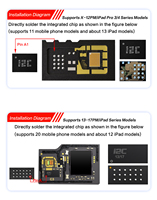 Chip Integrado Universal I2C para iPhone X, XR, 11, 12, 13, 14, 15, 16, 17/Serie iPad, Chip de Reparación de Matriz de Puntos Face ID, Herramienta de Reparación de Teléfonos