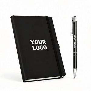 Wholesale Promo Business Gift Customized Gold Logo <b>A5</b> A6 PU Leather Journals Flat Lined Portable Stationary Notebook - Product Image 1
