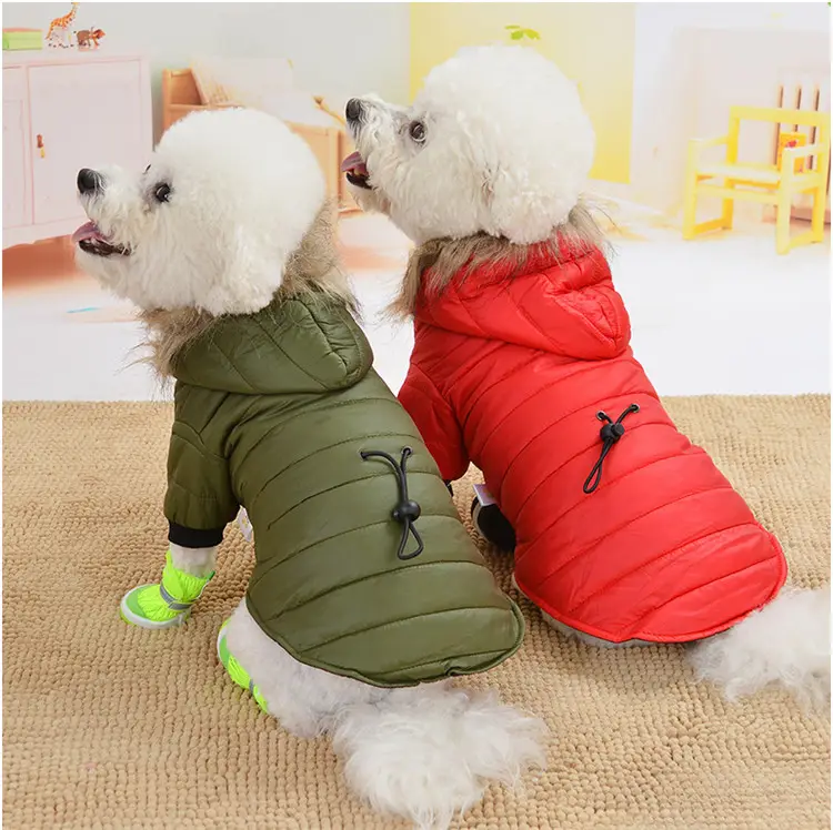 Manteau d'hiver en coton pour chien, pour animaux de compagnie, vente en gros, modèle avec boutons,