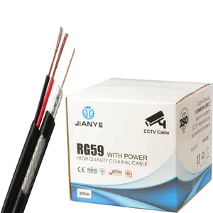 High Speed Rg59+2dc Power Cable Rg59 Video Power Cable Cctv Rg59