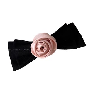 Pinza para el cabello con diseño de rosa rosa pura, pinza con lazo francés, horquilla para la parte posterior de la cabeza, accesorio para el cabello versátil y femenino. - Product Image 5