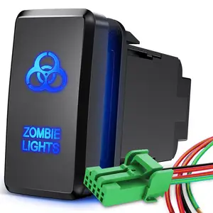 Zombie Lights Push Button Switch 12V ON Off Switch with Connector Wire Kit