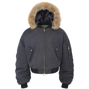 Veste pour <span class=keywords><strong>homme</strong></span> <span class=keywords><strong>de</strong></span> style streetwear, col en fourrure, à capuche, en toile d'hiver, <span class=keywords><strong>double</strong></span> couche, camouflage, fermeture éclair intégrale, 600G, haute qualité, logo personnalisé - Product Image 2