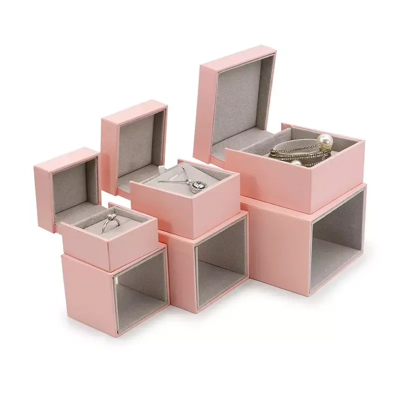 Hot Sale Muttertag Geschenk verpackung Ring boxen Schmuck Perle Halskette Box Organizer Sets Benutzer definierte Logo Anhänger