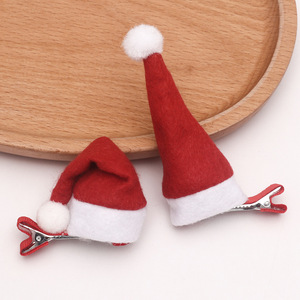 Mini Pinzas para el Cabello con Diseño de Santa Claus, Decoración Navideña, Pinza para el Cabello con Adorno de Pompones - Product Image 3