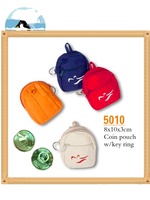 Porte-monnaie en coton, mini sac à dos pour pièces de monnaie avec anneau