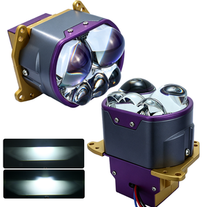 Proyector Láser <span class=keywords><strong>Bi</strong></span>-LED Universal de 12V, 200W, 80000Lm, con Haz H/L, Cuadrado de 3 Pulgadas, 5 Focos Láser para Actualización de Faros de Automóviles - Product Image 1