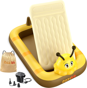 <span class=keywords><strong>Lit</strong></span> <span class=keywords><strong>de</strong></span> voyage gonflable pour tout-petits, <span class=keywords><strong>lit</strong></span> <span class=keywords><strong>de</strong></span> voyage portable avec matelas floqué, oreiller intégré, pare-chocs <span class=keywords><strong>de</strong></span> sécurité sur 4 côtés pour les tout-petits - Product Image 2