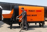 Pompe à béton portable SG avec moteur diesel, capacité 7-18m³/h, portée horizontale 40-300m/vertical 10-100m