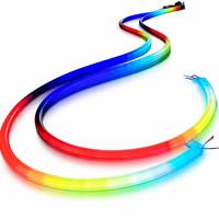 Tube LED RGBW DMX 360 degrés en silicone, programmable, noir, néon, étanche IP67 pour discothèque, rave, festival de musique