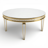 Table de banquet de mariage moderne, tables rondes en verre miroir pour les mariages