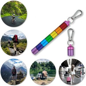 Organisateur de bouteilles multifonctionnel en alliage d'aluminium coloré, 7 compartiments, boîte à pilules de voyage - Product Image 2