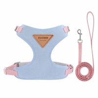 Ensemble Harnais et Laisse pour Chien à Contraste de Couleurs, Harnais pour Animaux de Compagnie Doux et Réglable pour Chiens de Petite et Moyenne Taille, Chiots