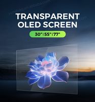 Pantalla Digital OLED Transparente con Soporte de Pie para Publicidad en Interiores, Uso en Ascensores y Animación