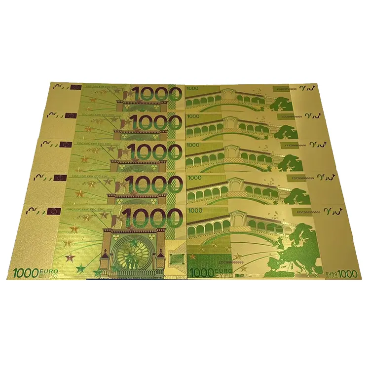 Waterproof competitive prices 1000 euro Italy bill gold foil banknote for value