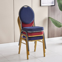 Chaises de banquet en tissu empilables personnalisables pour événements de mariage en or bon marché en gros, chaises d'hôtel, cadre en fer pour salle
