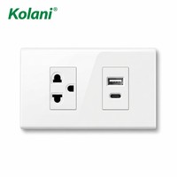 Alimentation et charge rapide intégrées dans un panneau mural, 120 prises mini 3 broches dissimulées avec ports de charge USB-A Type-C, 16A 250V pour hôtel