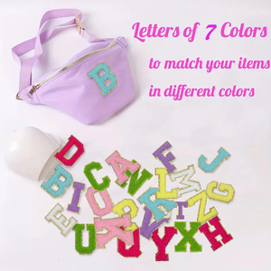 Patchs brodés thermocollants en tissu avec lettres de l'alphabet, perles blanches et strass, pour décoration et artisanat DIY - Product Image 2