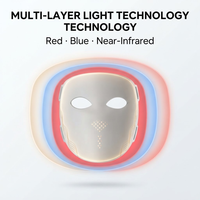 Masque facial LED NIR professionnel 1072nm 850nm, thérapie par lumière rouge et bleue, appareil de soin de la peau pour la beauté à domicile