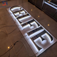 Production rapide de lettres en métal chromé personnalisées avec éclairage LED pour la signalisation murale de la réception d'hôtel