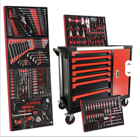 Caja de Herramientas de Acero Inoxidable CE con 7 Cajones, Nuevo Diseño en Color Verde, 349 Piezas, Juego de Herramientas Profesional OEM