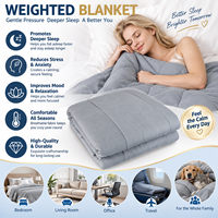 Couverture lestée respirante matelassée avec billes de verre, 100 % polyester, couverture sensorielle lourde pour la maison, le lit, le sommeil et les voyages
