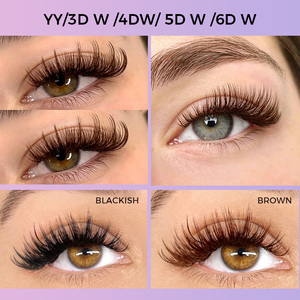 Starscolors Brown YY 3D 4D 5D 6DW Shape W Eyelashes Pestaas <span class=keywords><strong>Cils</strong></span> Premade Lashes Fans W Weave Clover Matte Lash Extension Trays - Product Image 5