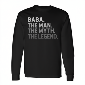 T-shirt à manches longues Baba The Man The Myth The Legend, unisexe, col rond, cadeau pour réunion de famille pour adultes - Product Image 2