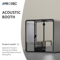 Cabine Acoustique Individuelle Démontable pour 4 Personnes avec 3 Sièges et Cabine Vocale pour 4 Personnes