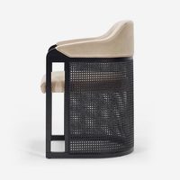 Fauteuil de salle à manger confortable en rotin et bois massif vintage de luxe personnalisé avec rembourrage pour hôtel, restaurant, Canada, Émirats arabes unis
