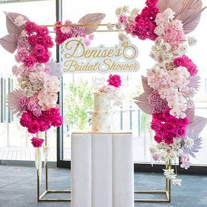 Gold Square Metal Arch <b>Stand</b> Birthday Party Supplies Background Wedding Arch <b>Backdrop</b> <b>Stand</b> - Product Image 3