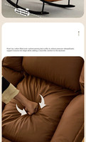 Fauteuil inclinable à bascule moderne avec coussin en éponge haute densité, chaise de détente douce pour salon, chambre, villa et usage familial
